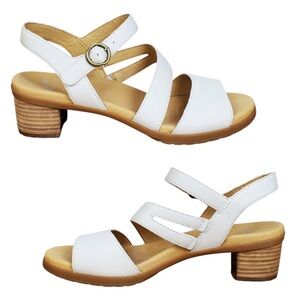 Dansko Tansy White Leather Sandals Multi-Strap Size‎ 40/9 NEW Comfort